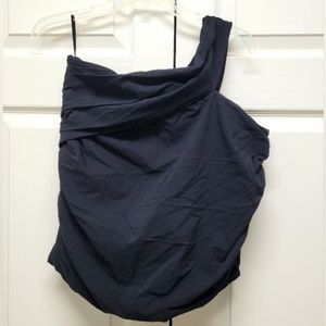 Zara Black One Shoulder Crop Top